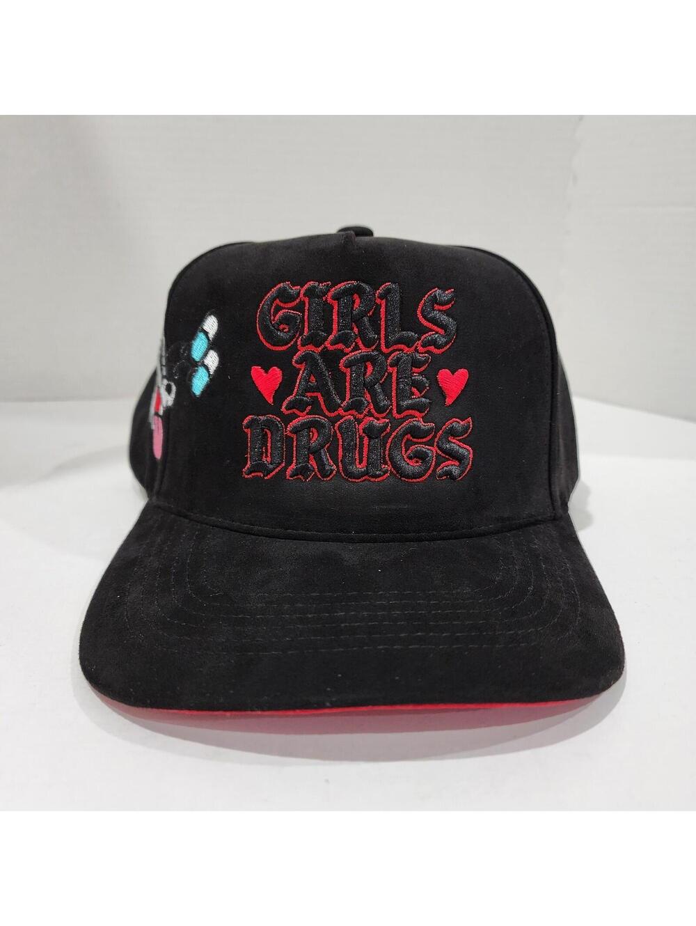 Hat Cap "Girls Are Like Drugs" Custom Hats - BLACK/BLACK